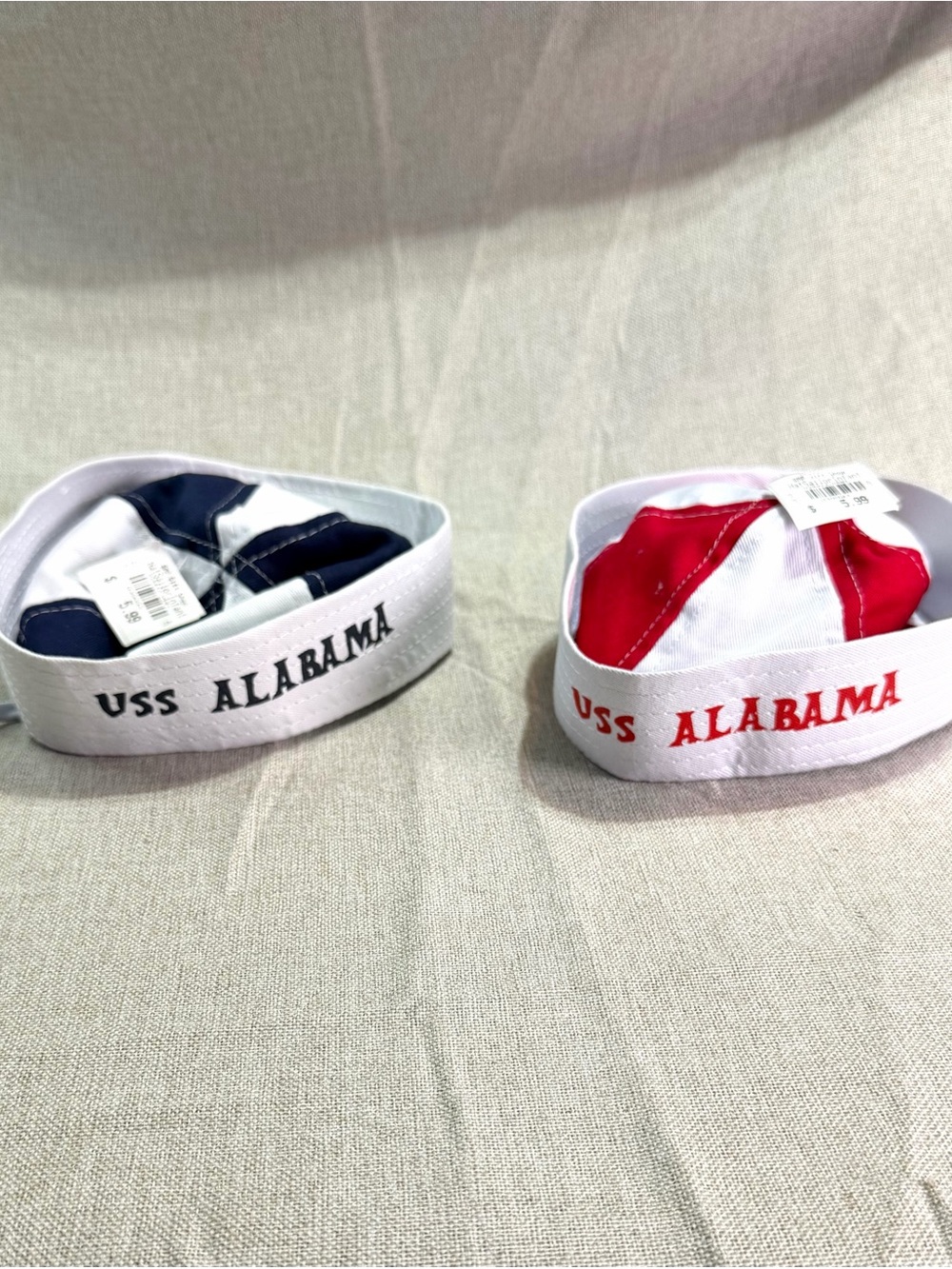Baby USS Alabama Sailor Hat - Red and Navy